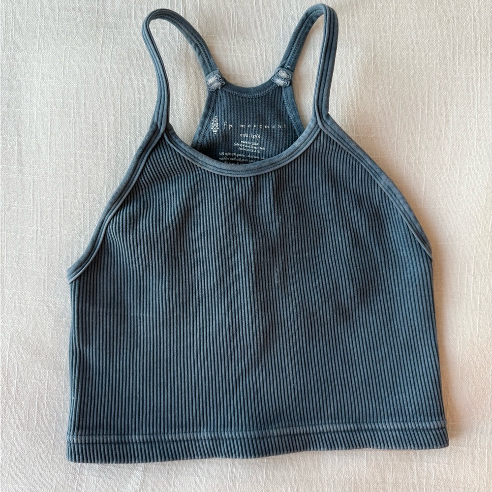 Free People Happiness Runs Crop Tank size xs/s washed blue